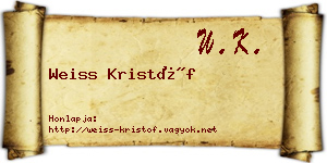 Weiss Kristóf névjegykártya